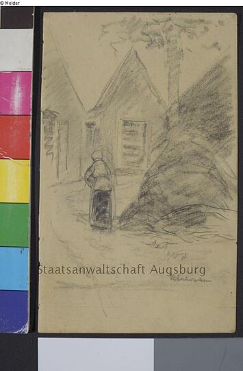 Max Liebermann: "Frau vor Häusern"