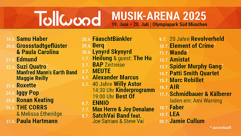 Ein Line-up, das keine Wünsche offenlässt. Ein Line-up, das keine Wünsche offenlässt.