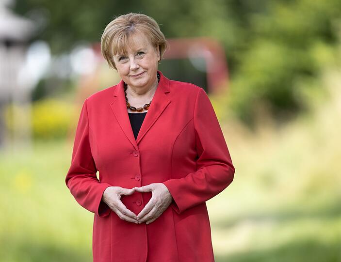 Als Double auch lange nach Ende von Merkels Amtszeit gefragt: Ursula Wanecki aus dem Sauerland. (Archivbild)