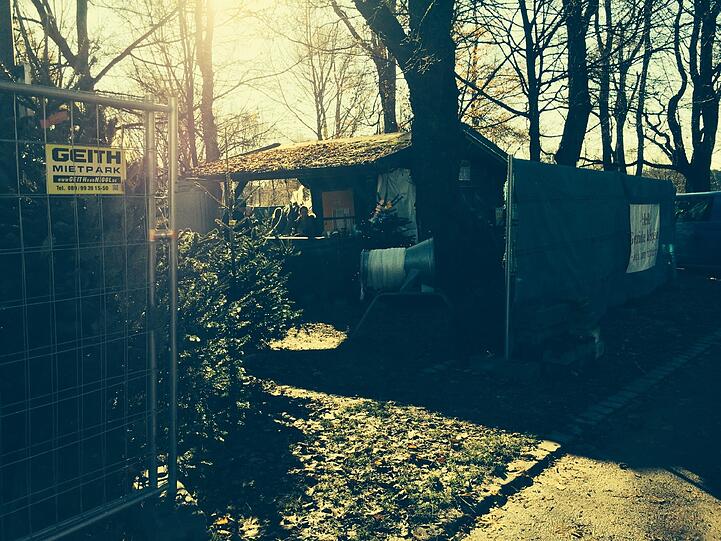 ... gibt's dort einen Christbaum-Verkauf im Viertel.