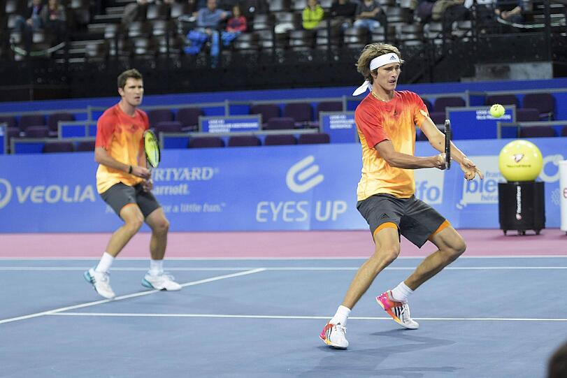 Mischa (l.) und Alexander Zverev beim diesjährigen "Open Sud de France" Doppel-Turnier in Montpellier, wo sie den zweiten Platz belegten.