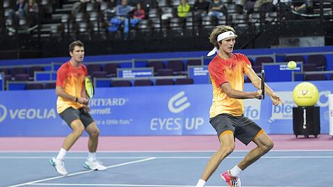 Mischa (l.) und Alexander Zverev beim diesjährigen "Open Sud de France" Doppel-Turnier in Montpellier, wo sie den zweiten Platz belegten.