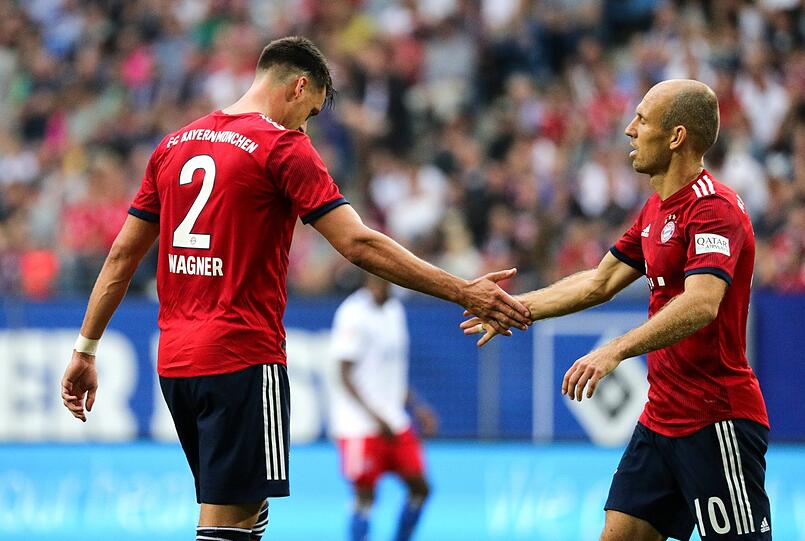 Abklatschen für Fortgeschrittene: Sandro Wagner (links) und Arjen Robben.