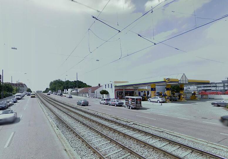 In diesem Bereich der Landsberger Straße hielt der Student die Autos an.