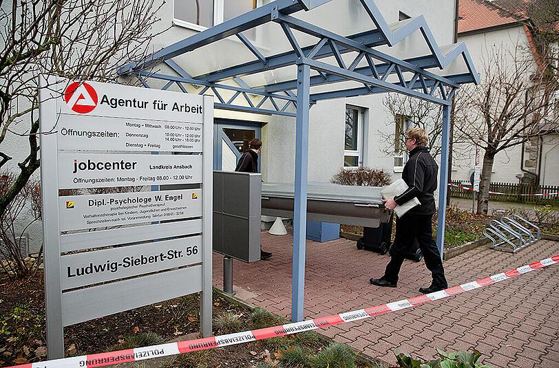 Dasd Jobcenter in Rothenburg - hier spielte sich die Bluttat Anfang Dezember 2014 ab.