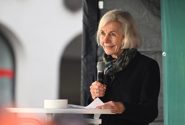 Die Professorin Ursula M&uuml;nch bei einer Veranstaltung in Weilheim Anfang Februar 2026.