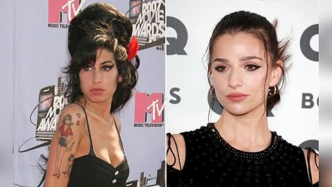 Marisa Abela (re.) wird in "Back to Black" zu Amy Winehouse.