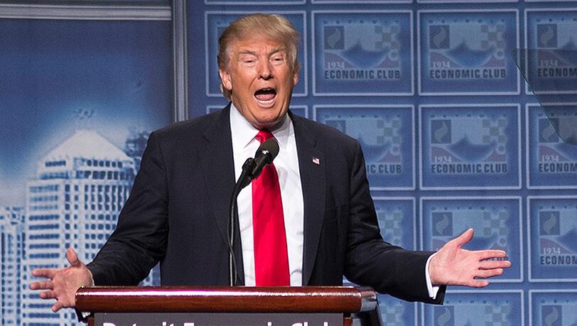 "Amerikanisierung, nicht Globalisierung, das wird unser neues Credo sein", sagt der republikanische Präsidentschaftskandidat Donald Trump. Foto: Elaine Cromie "Amerikanisierung, nicht Globalisierung, das wird unser neues Credo sein", sagt der republikanische Präsidentschaftskandidat Donald Trump. Foto: Elaine Cromie