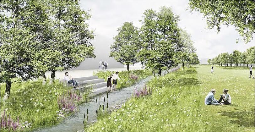So soll der geplante Grünzug aussehen.	Bild: Gartenbaureferat LHM