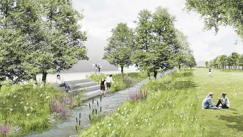 So soll der geplante Grünzug aussehen. Bild: Gartenbaureferat LHM So soll der geplante Grünzug aussehen. Bild: Gartenbaureferat LHM