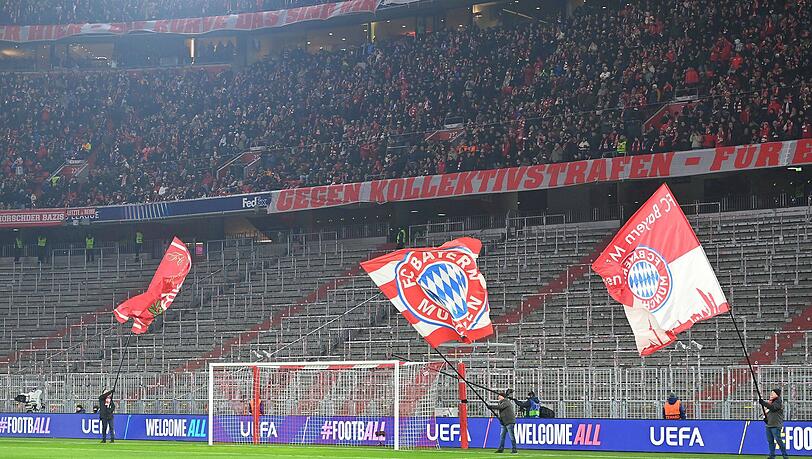 Blieb komplett leer: Die Südkurve in der Allianz Arena. Blieb komplett leer: Die Südkurve in der Allianz Arena.