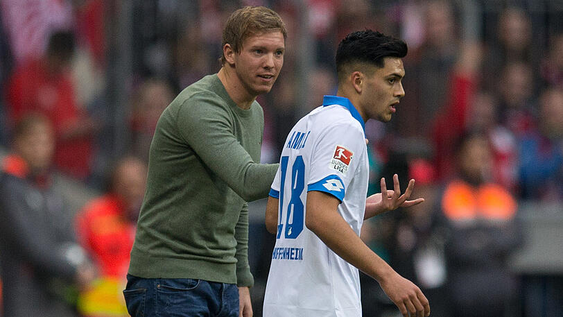 "Es ist sicher auch nicht schlecht, wenn man sich mal ablenkt, jemand zum Kuscheln hat", rät Julian Nagelsmann (links) seinem 1899-Schützling Nadiem Amiri.