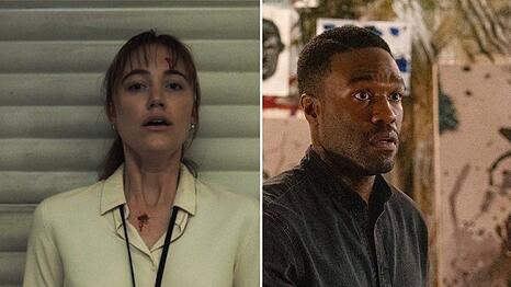 Pure Verzweiflung: Maika Monroe bekam es 2024 mit dem Killer "Longlegs" zu tun, Yahya Abdul-Mateen II sah sich drei Jahre zuvor mit dem "Candyman" konfrontiert.