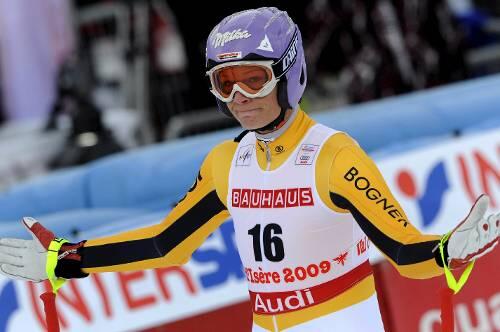 Ratlos im Ziel: Maria Riesch.