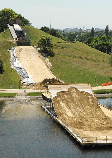 Aufbau für die X-Games im Olympiapark.