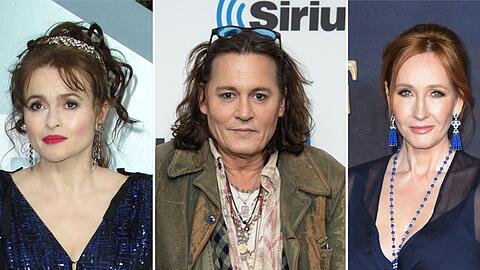 Helena Bonham (l.) spricht sich für Johnny Depp und J.K. Rowling aus.