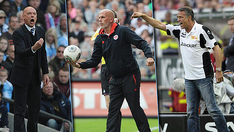 Links: Uwe Rösler - hat sich in England einen Namen gemacht. Mitte: Uwe Neuhaus - hat große Erfahrung mit der 2. Liga. Rechts: Michael Frontzeck - zuletzt bei Pauli, dem kommenden 1860-Gegner.