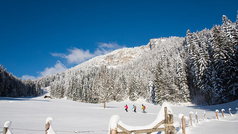 Skitouren oder Winter- und Schneeschuhwanderungen vor traumhafter Kulisse – besser geht es kaum.