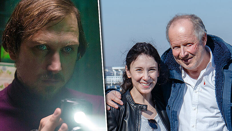 Sibel Kekilli und Axel Milberg bei den Dreharbeiten zum "Tatort: Borowski und die Rückkehr des stillen Gastes" in dem sie es wieder mit Kai Korthals (Lars Eidinger) zu tun bekommen.