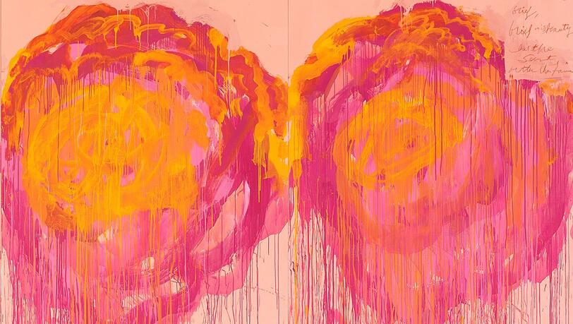 Cy Twombly: "Roses" (2008), Acryl und Kreide auf Holz.