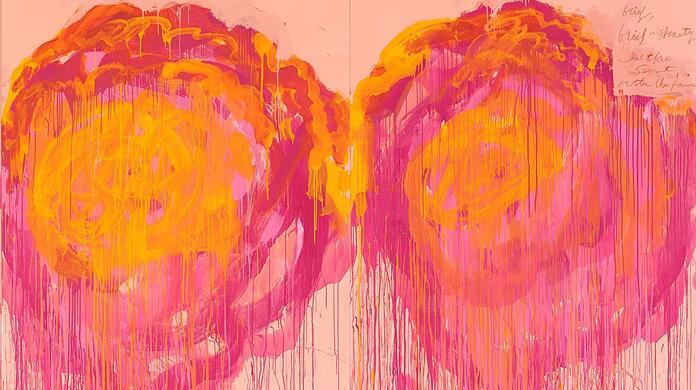 Cy Twombly: "Roses" (2008), Acryl und Kreide auf Holz.