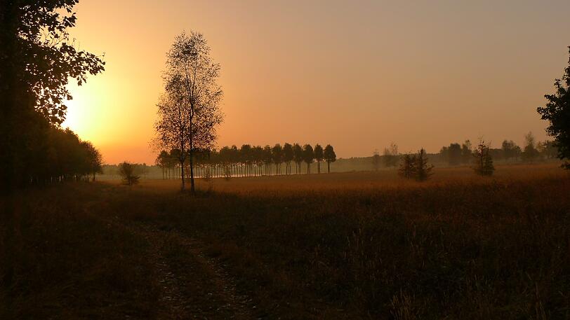 So schön schaut der Riemer Park bei Sonnenaufgang aus.