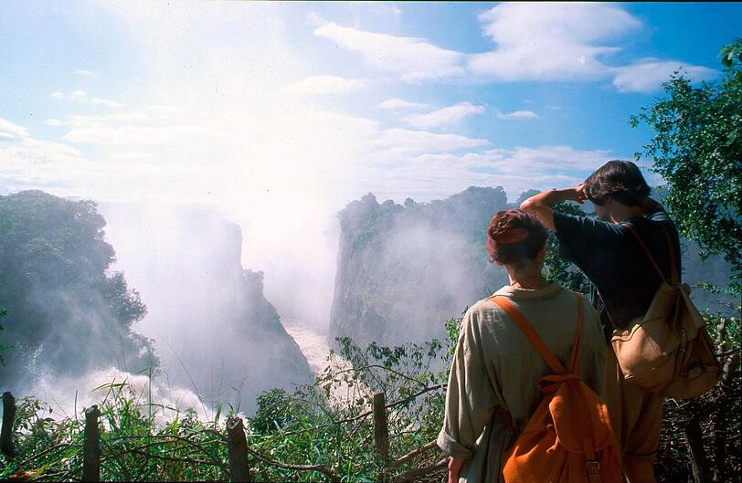 Blick auf die Victoria Falls in Zimbabwe