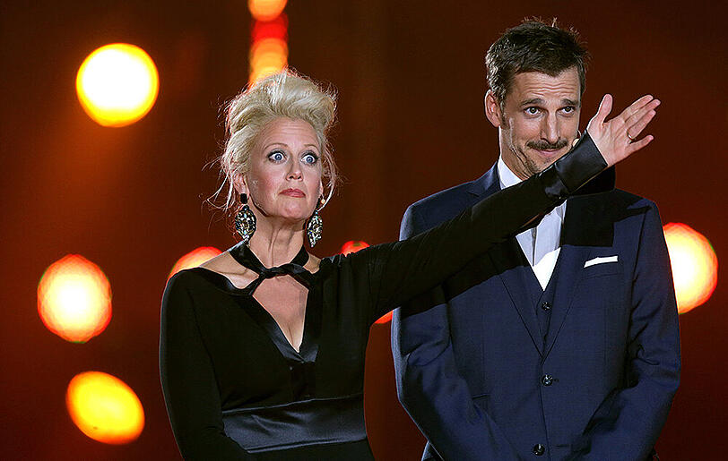 Barbara Schöneberger und Schauspieler Max von Thun