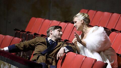 Diana Damrau und Michael Nagy in David Martons Neuinszenierung der Oper "Capriccio" von Richard Strauss im Prinzregententheater.