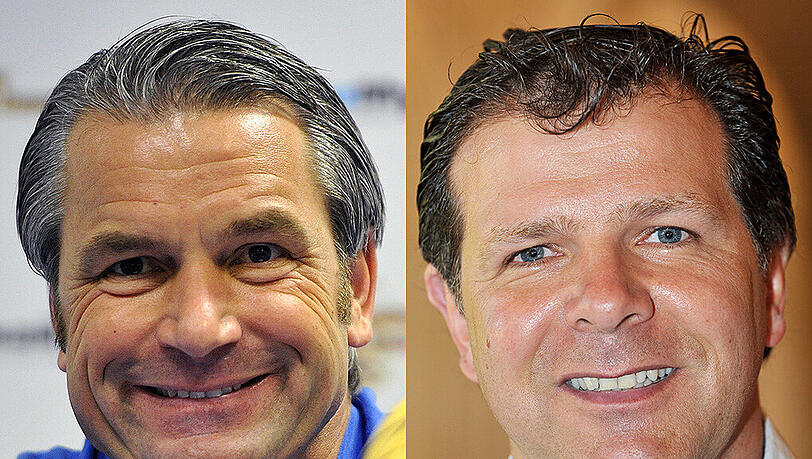Einst Weggefährten auf dem Rasen, jetzt Trainerkollegen: Bernd Storck (links) und Andreas Möller. Einst Weggefährten auf dem Rasen, jetzt Trainerkollegen: Bernd Storck (links) und Andreas Möller.