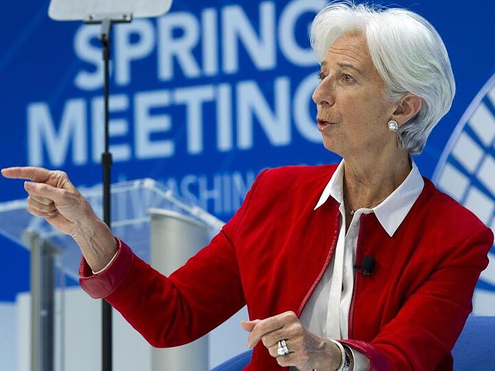 IWF-Direktorin Christine Lagarde spricht bei der Frühjahrstagung von IWF und Weltbank in Washington.