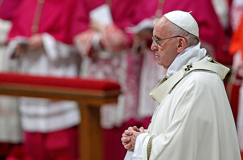Papst Franziskus während der Mitternachts-Mette in Rom.