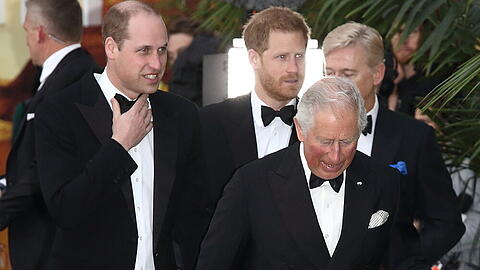 Prinz Charles mit seinen Söhnen William und Harry bei einer Veranstaltung