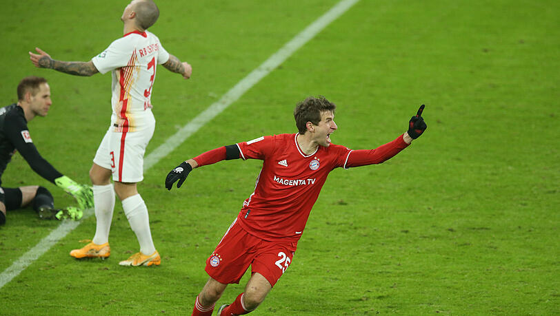 Thomas Müller schnürte gegen RB Leipzig einen Doppelpack.