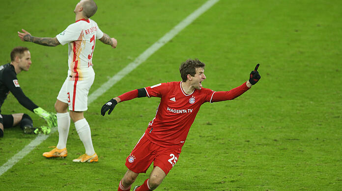Thomas Müller schnürte gegen RB Leipzig einen Doppelpack.