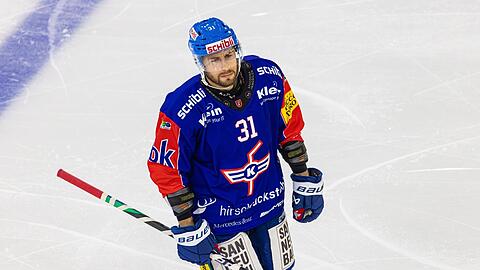 Ice hockey, Eishockey NL, EHC Kloten - SC Rapperswil-Jona Lakers Kloten, Switzerland, 12th Sept 2025: 31 Klok Lukas, defender EHC Kloten. Photo by Andreas Haas/dieBildmanufaktur *** Ice hockey, NL, EHC Kloten SC Rapperswil Jona Lakers Kloten, Switzerland, 12th Sept 2025 31 Klok Lukas, defender EHC Kloten Photo by Andreas Haas dieBildmanufaktur