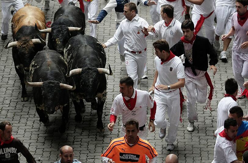 Der erste Lauf der Fiesta von San Fermin.