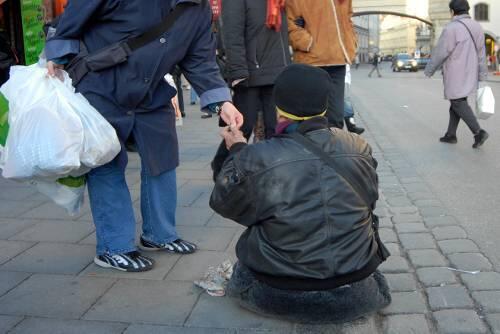 Bettler in München.