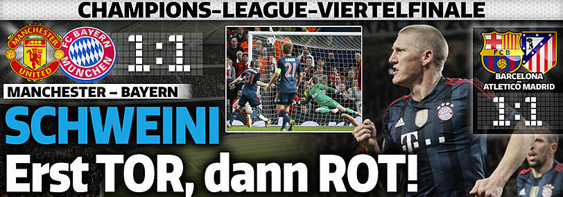 Bild.de schreibt: Schweini - Erst TOR, dann ROT