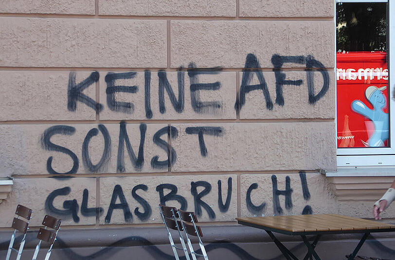 Am Dienstagabend findet eine AfD-Veranstaltung in einem Lokal in der Friedenstraße statt. Unbekannte haben dem Wirt nun gedroht.