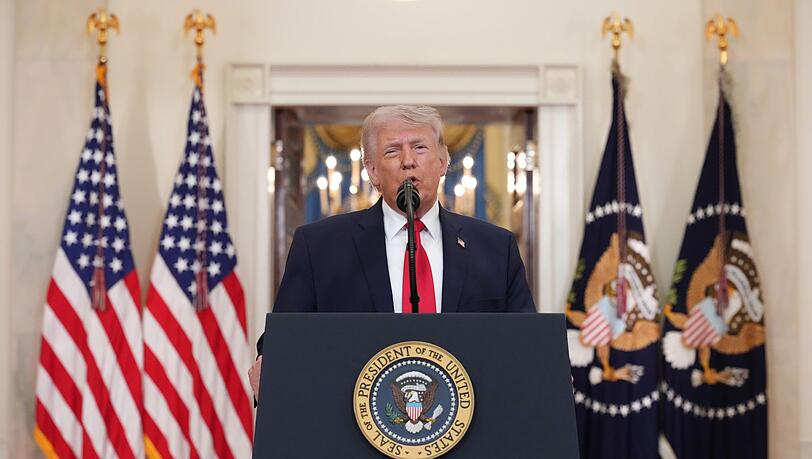 Trump spricht in seiner Rede an die Nation.