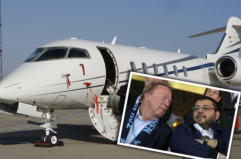 Fürstliche Anreise nach St. Pauli für Löwen-Präsident Peter Cassalette: Gemeinsam mit Investor Ismaik wird er zum 1860-Auswärtsspiel im Privatjet fliegen.