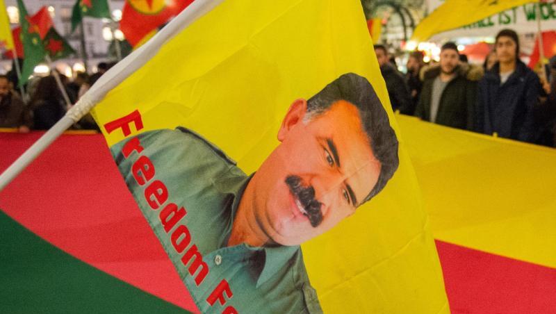 Anhänger des inhaftierten PKK-Chefs Abduallah Öcalan bei einer Kundgebung in Hamburg.