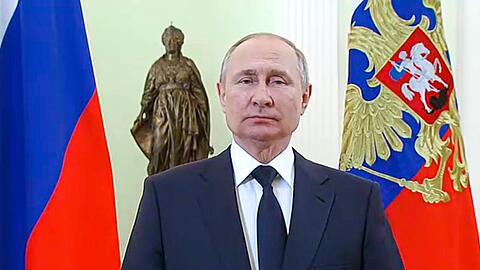 Aufgrund einer Panne wurde die Rede des russischen Präsidenten Wladimir Putin im russischen Staatsfernsehen unterbrochen.