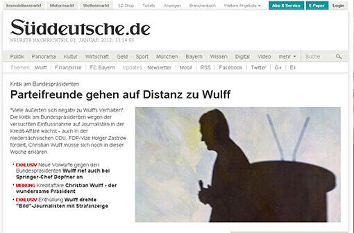 "Parteifreunde gehen auf Distanz zu Wulff", schreibt die Süddeutsche.