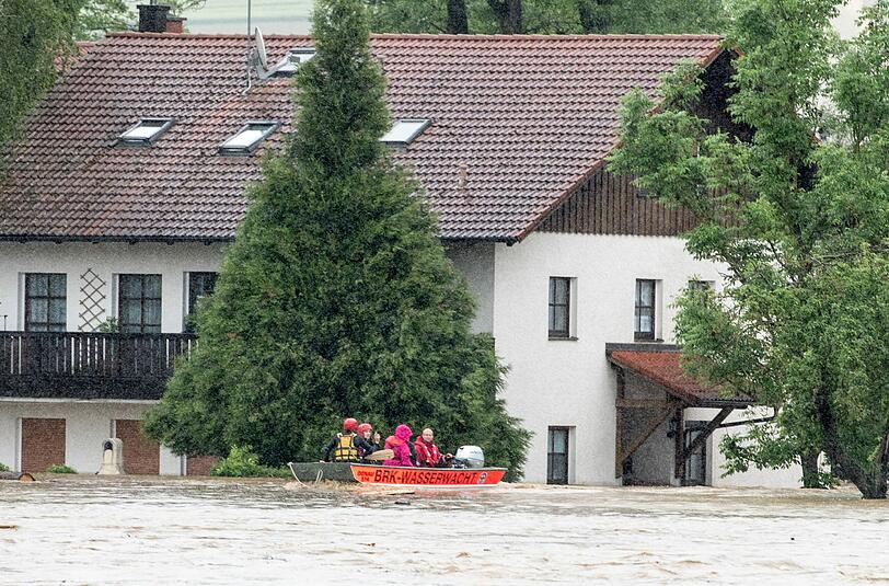 Das Hochwasser in Triftern im Landkreis Rottal-Inn.