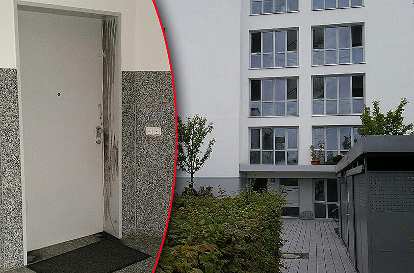 In diesem Haus wurde die 47-Jährige getötet und zurückgelassen. Links die Einganstür zur Wohnung, in der vier Wochen lang ihre Leiche lag.