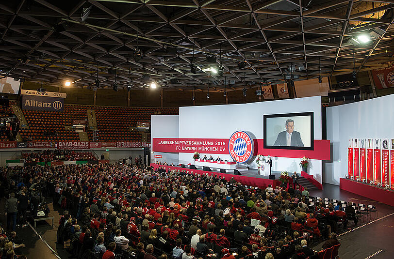 Traditionell hält der FC Bayern seine Hauptversammlungen im Audi Dome ab, dort wo die Basketball-Abteilung domiziliert.