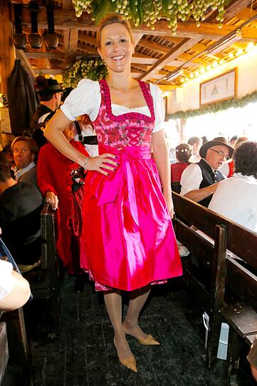 Bettina Wulff mit Stefan Schaffelhuber am Samstag auf der Wiesn.