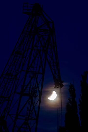 Die partielle Mondfinsternis in Magdeburg.